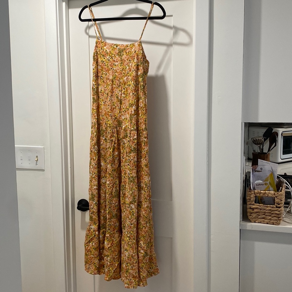 Orange floral maxi dress